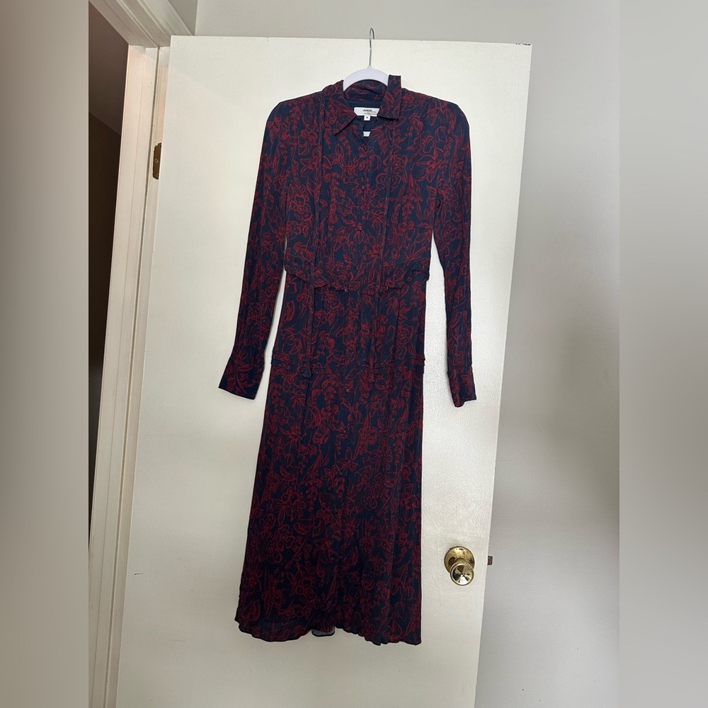 Jason Wu Navy and Red Floral Dress - Picture 5 of 10